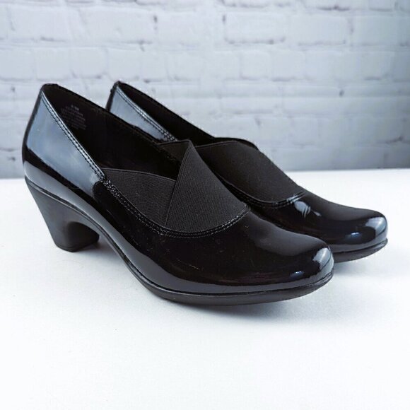 Easy Spirit Black Patent Leather Heels 6.5M - Picture 1 of 11